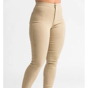 Khaki stretch jeans